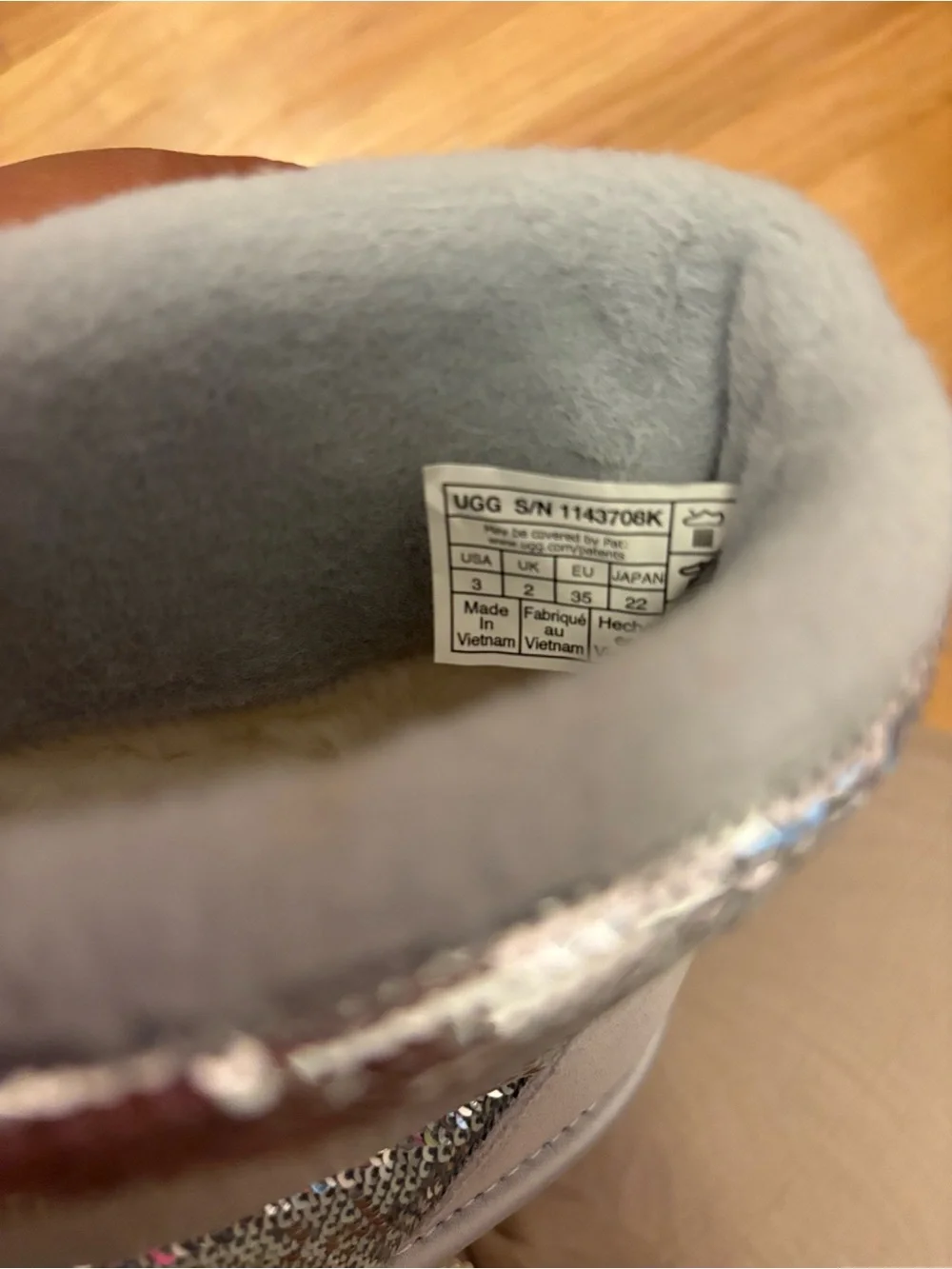 UGG Kids Girls Silver Sequin Booties